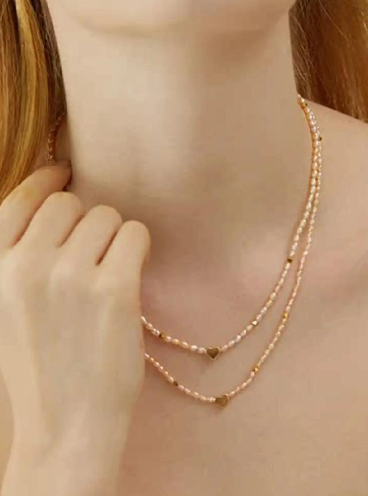 RETRO PINK PEARL NECKLACE