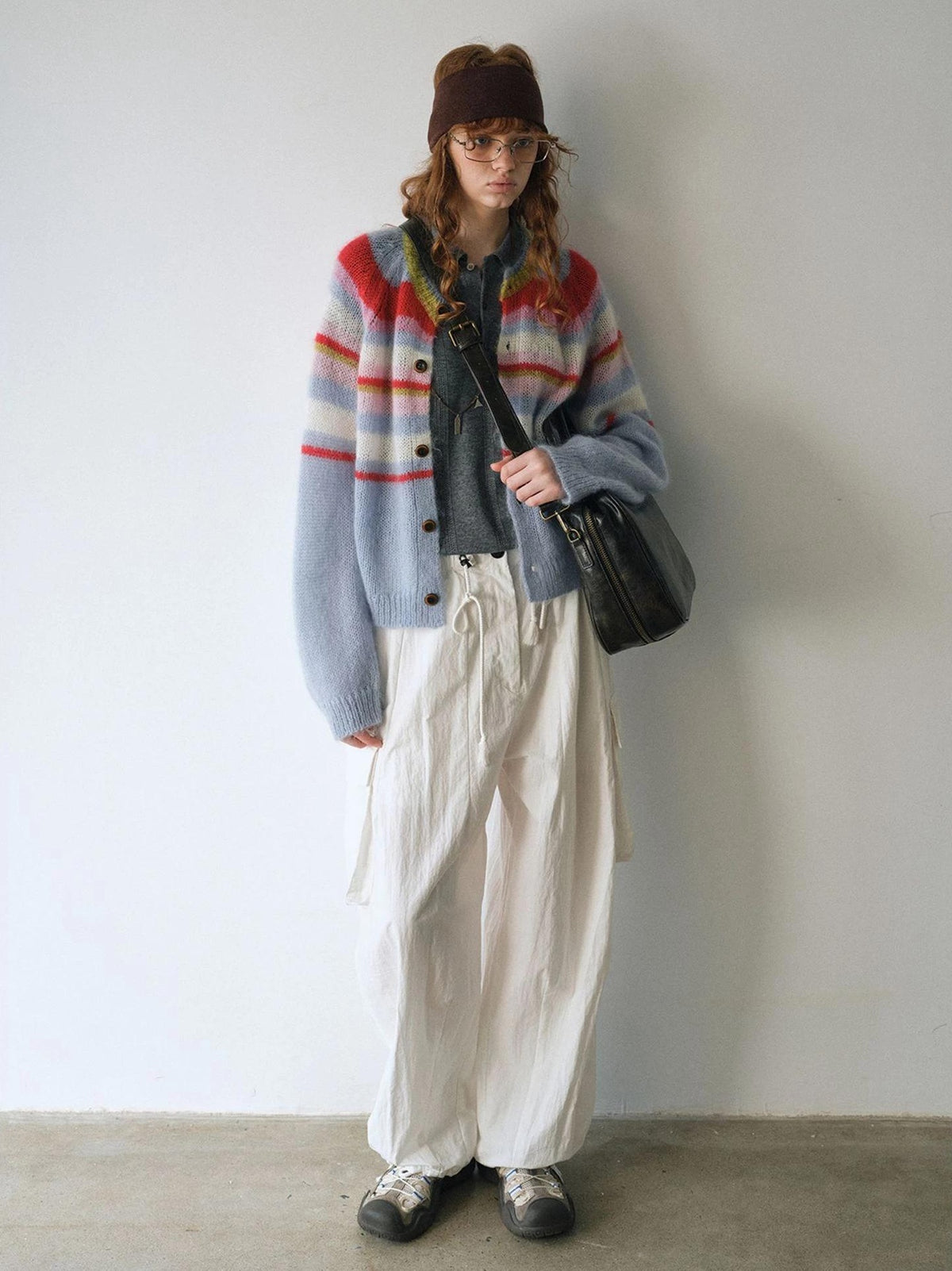 LUXURY MOHAIR STRIPED KNIT SWEATER