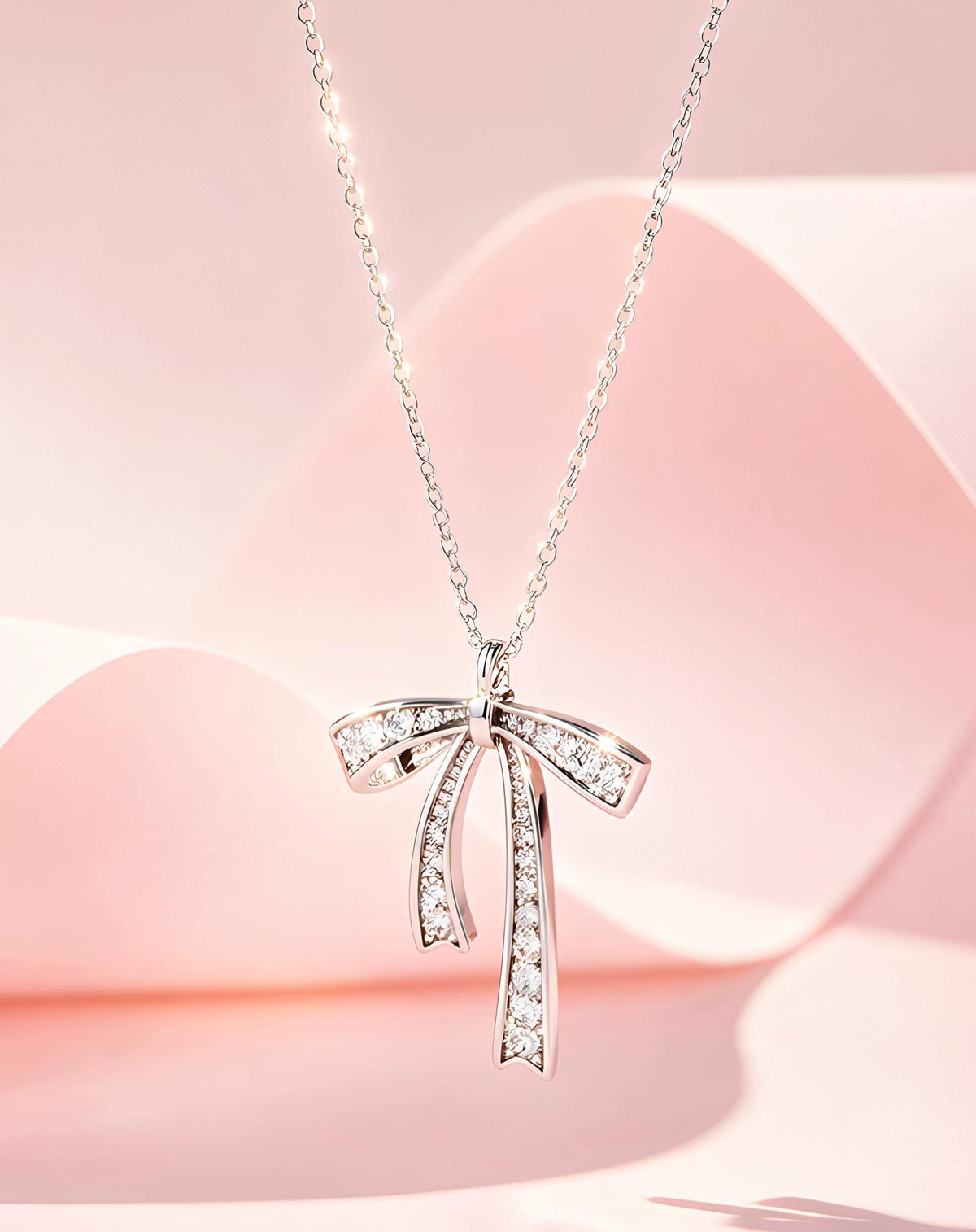 SILVER BOW COLLARBONE NECKLACE