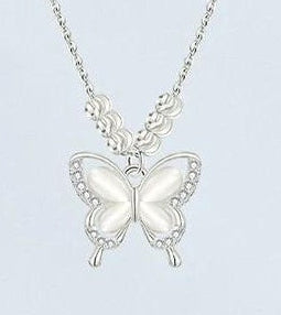 FAUX CAT'S EYE BUTTERFLY NECKLACE