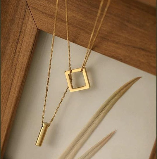 LAYERED TITANIUM-STEEL NECKLACE