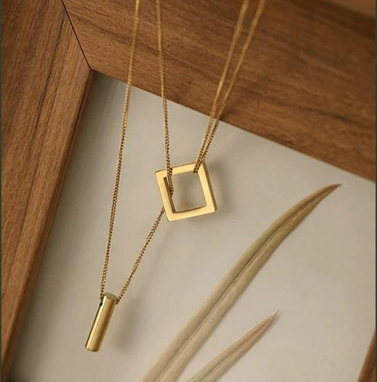 LAYERED TITANIUM-STEEL NECKLACE