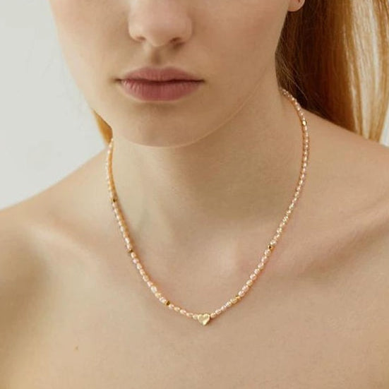 RETRO PINK PEARL NECKLACE