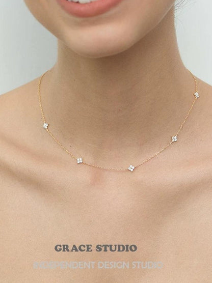 STERLING SILVER CLOVER NECKLACE