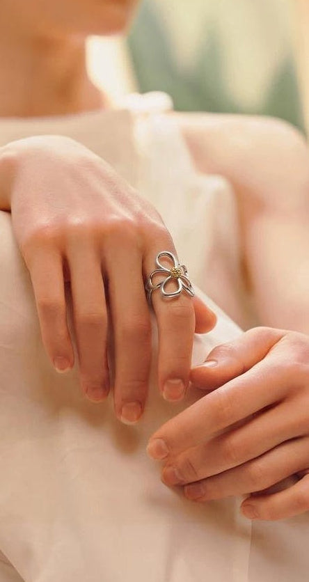 FLORAL OPEN RING JEWELRY