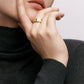 GOLD HEXAGONAL FINGER RING