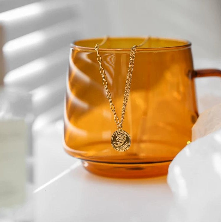 LUXURY ROUND-PLATE CHAIN NECKLACE