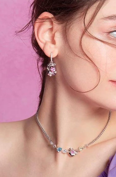 PINK HEART COLLARBONE NECKLACE