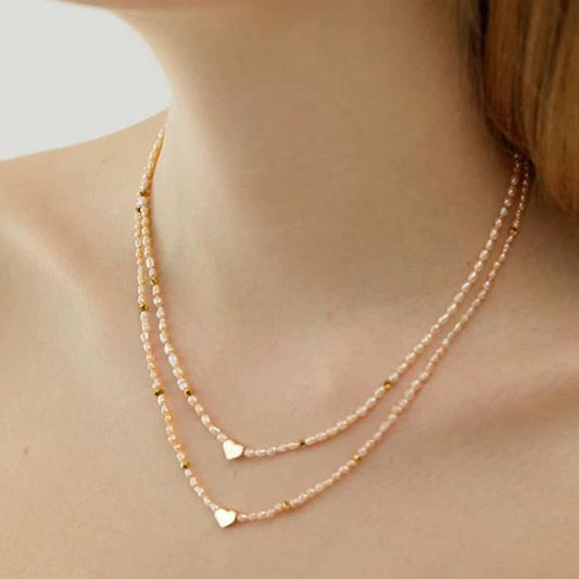 RETRO PINK PEARL NECKLACE