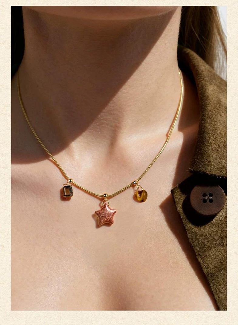 NATURAL STONE PENDANT NECKLACE