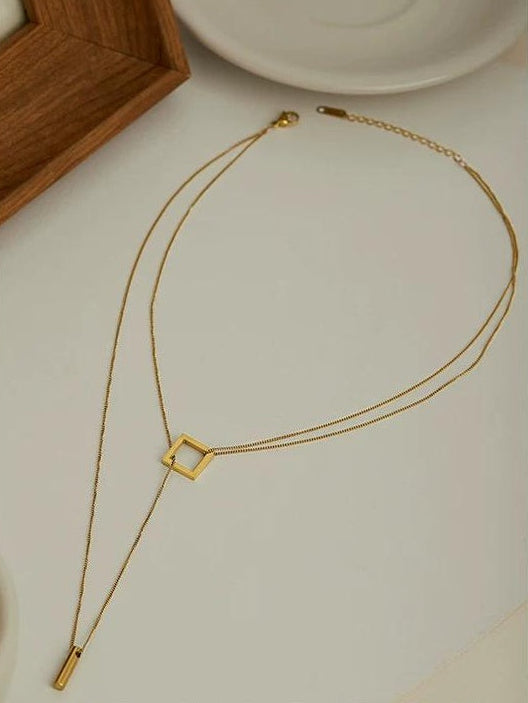 LAYERED TITANIUM-STEEL NECKLACE