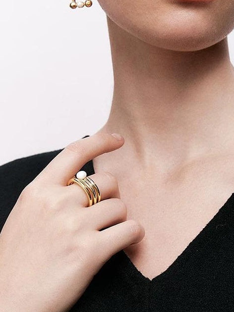 NICHE PEARL GOLD RING