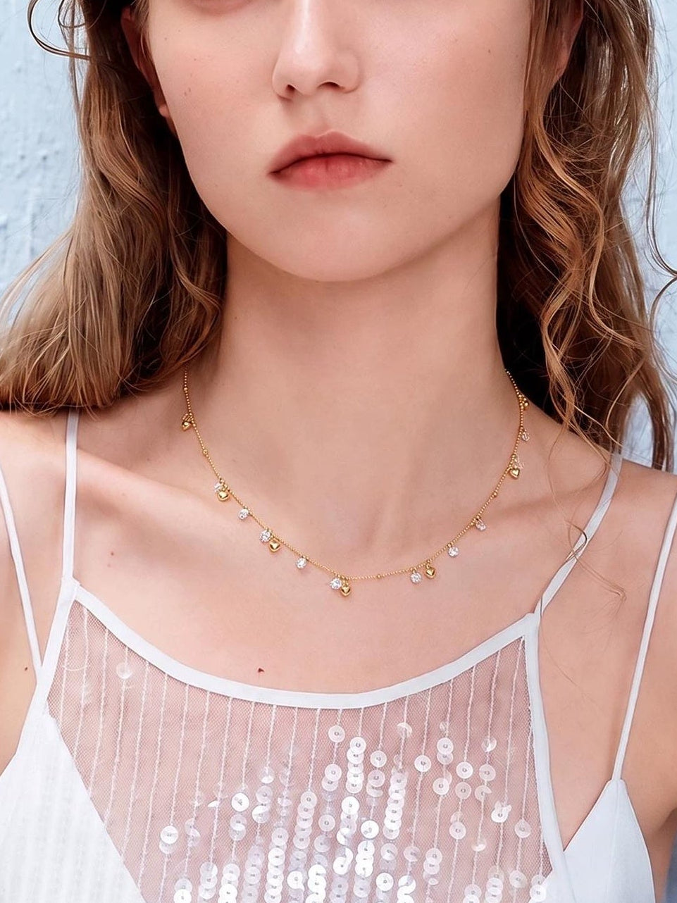 HEART-SHAPED COLLARBONE NECKLACE