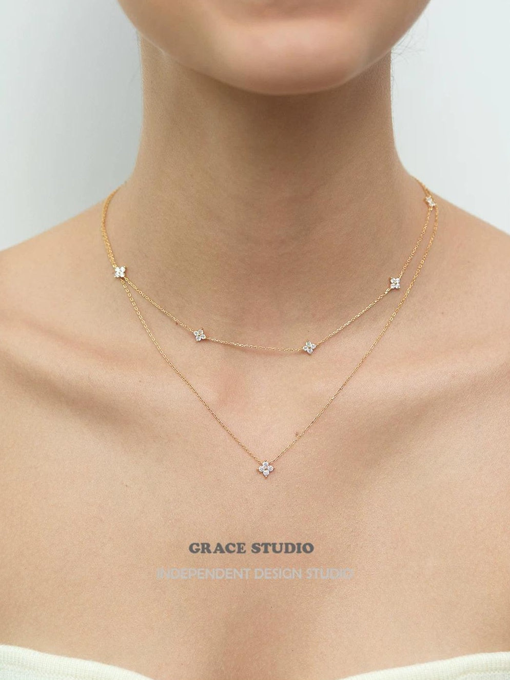 STERLING SILVER CLOVER NECKLACE