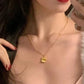 KOREAN CURLED-EDGE PENDANT NECKLACE