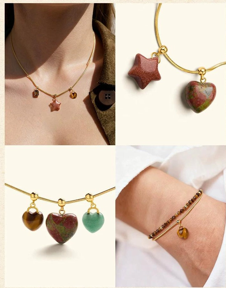 NATURAL STONE PENDANT NECKLACE