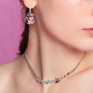 PINK HEART COLLARBONE NECKLACE
