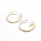 GOLD ANGULAR HOOP EARRING