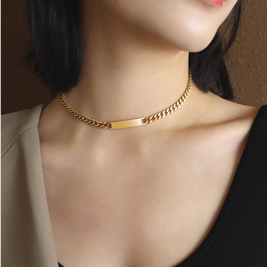 ELE PLATE CHAIN NECKLACE（全２色）