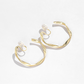 GOLD ANGULAR HOOP EARRING