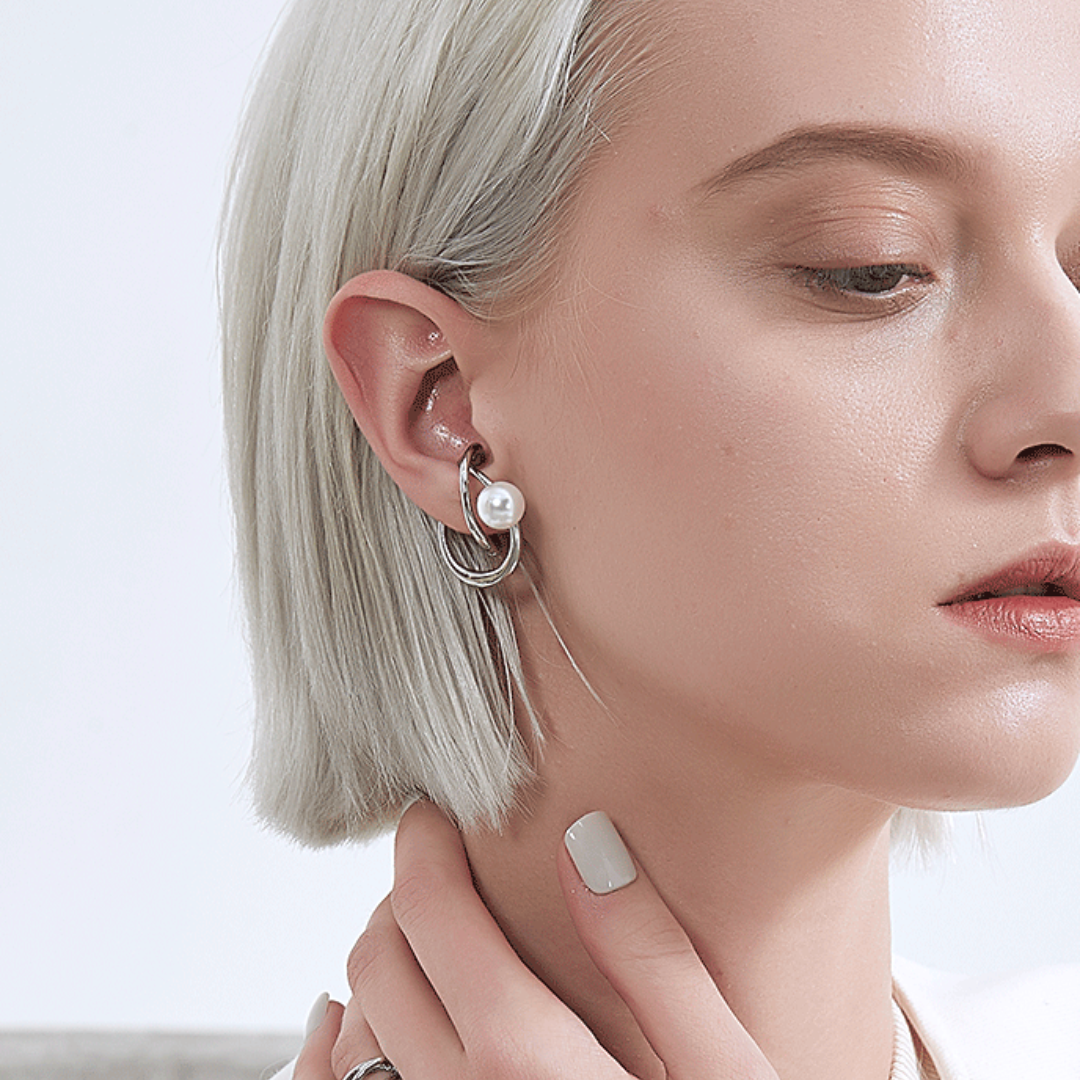 [ieri] CROSS PEARL EARCUFF