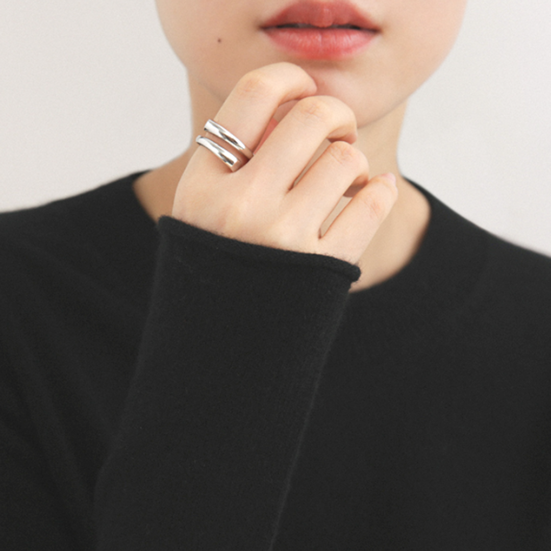 【LUCENT】LAYER OPEN RING