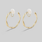 GOLD ANGULAR HOOP EARRING