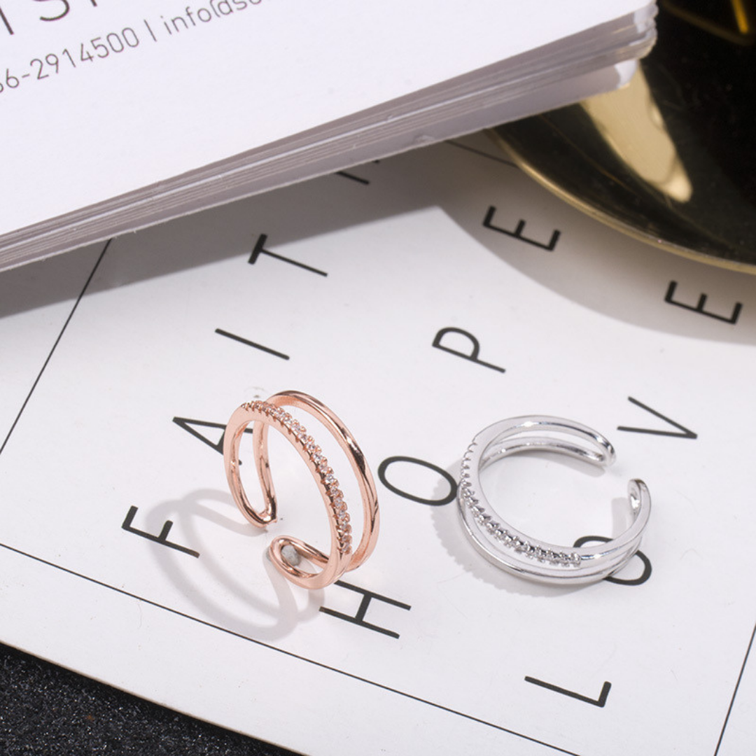 【Express】ZIRCONIA OPEN RING（全２色）