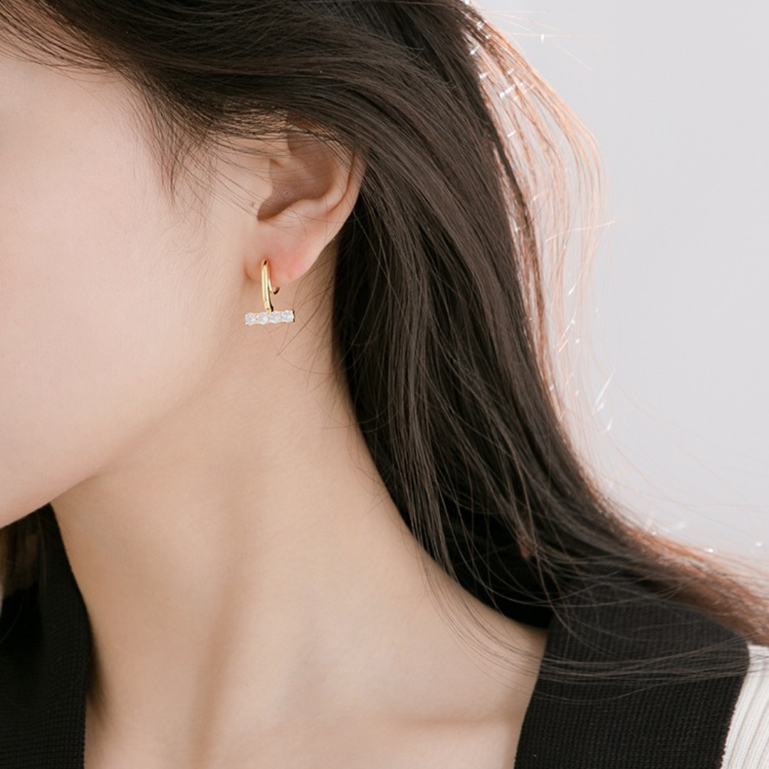 GOLD ZIRCONIA EARRING