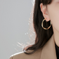 GOLD ANGULAR HOOP EARRING